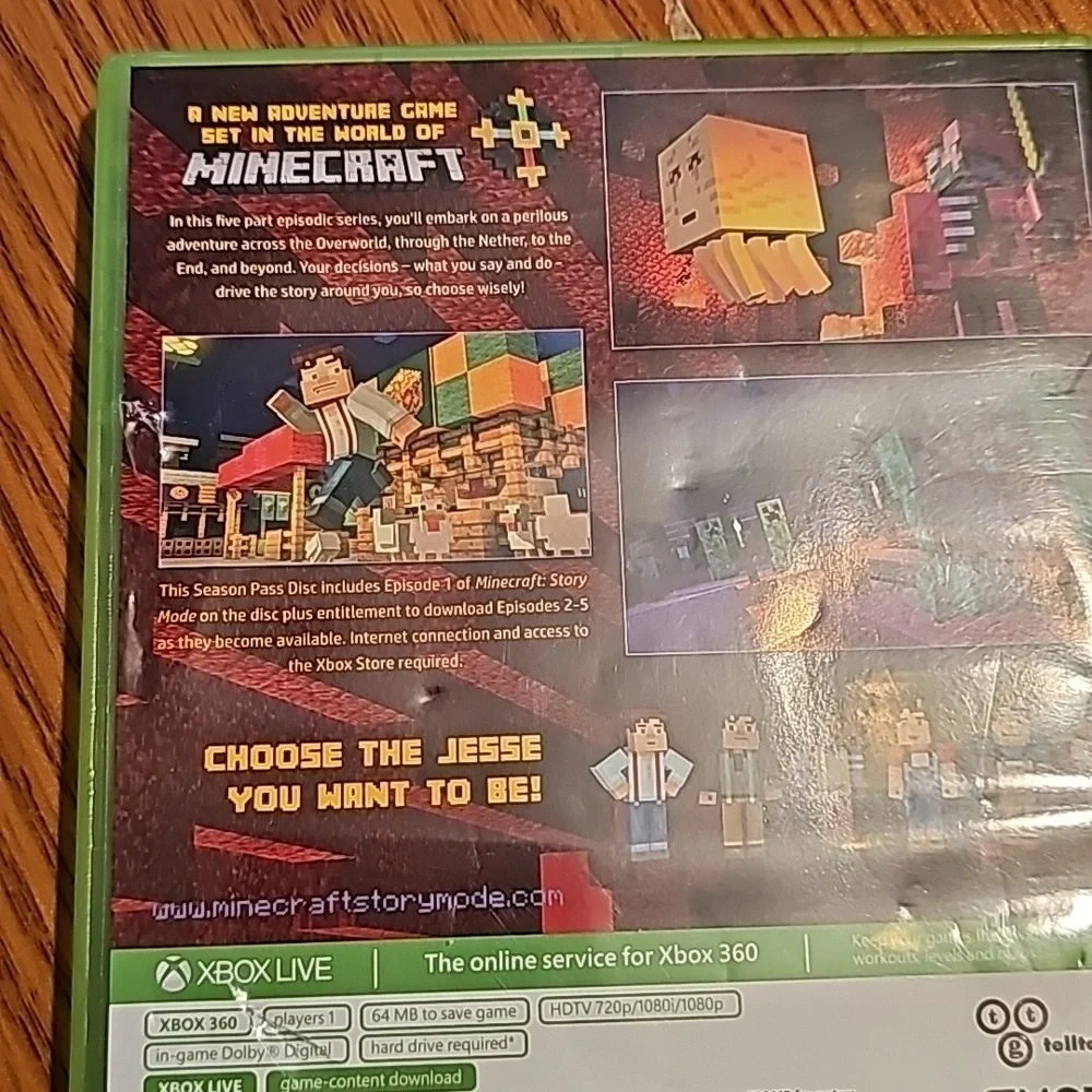 XBOX 360 MINECRAFT STORY MODE SEASON PASS DISC -USED NO BOOK